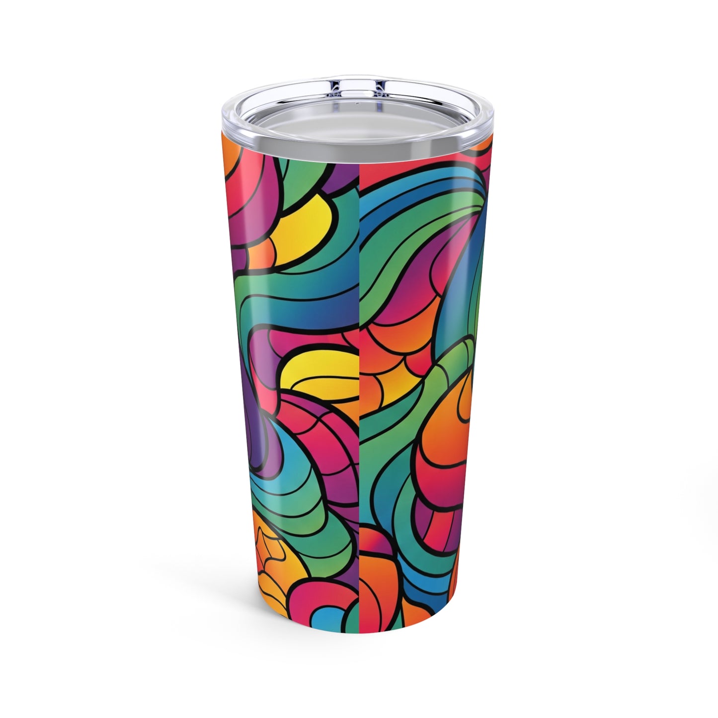 20oz Stainless Steel Tumbler With Double Wall Vacuum Insulation And Printed Design Leak Proof Lid For Hot Or Cold