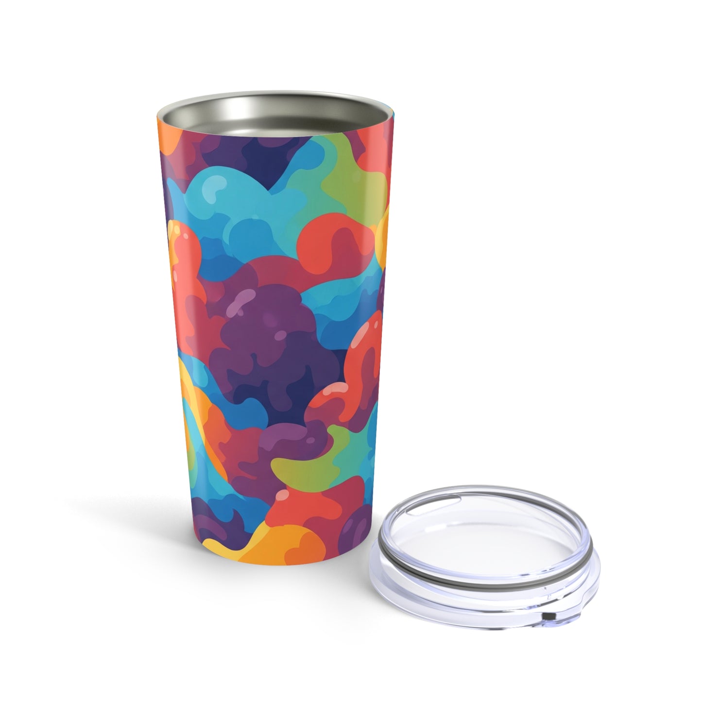 20oz Stainless Steel Tumbler Printed Design Double Wall Vacuum Insulation Spill Resistant Thermal Beverage Cup