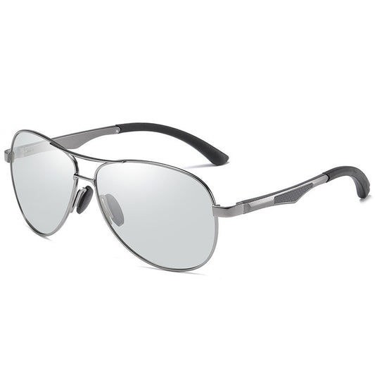 Photochromic Polarized Sunglasses Enhanced Vision Aluminum Magnesium Frame Anti Glare UV Protection Driving Sunglasses