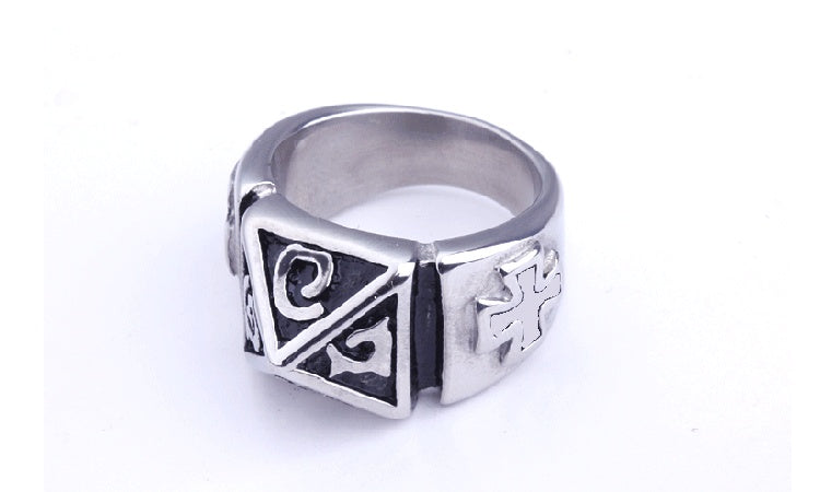 Mens Titanium Steel Ring Retro Electroplated Fashion Jewelry Ring For Men Statement Band Vintage Finish Luxury