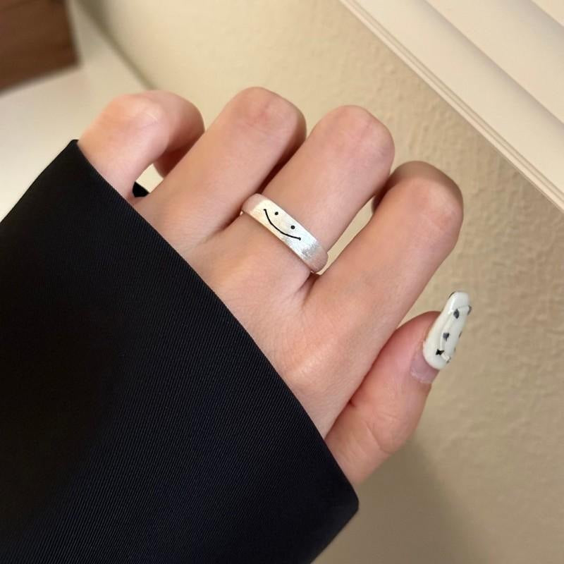 Womens Adjustable Copper Ring With Brushed Metal Finish Trendy Minimalist Jewelry Gift For Her Everyday Access