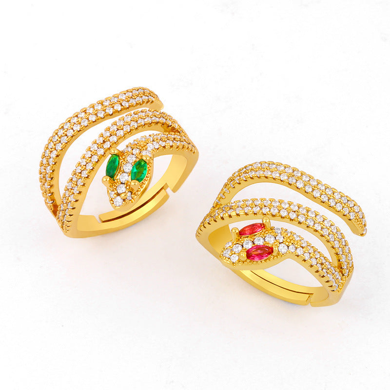 Creative personality serpentine ring female