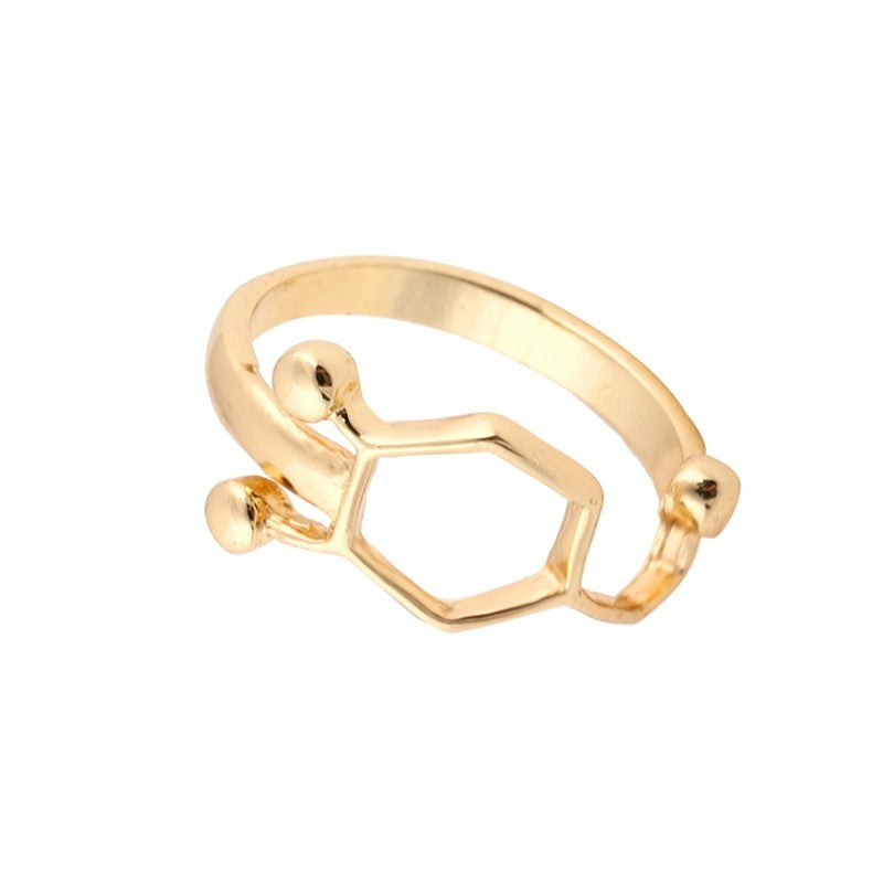 Metal Geometric Ring Sculpture Modern Art Decor Gold Finish