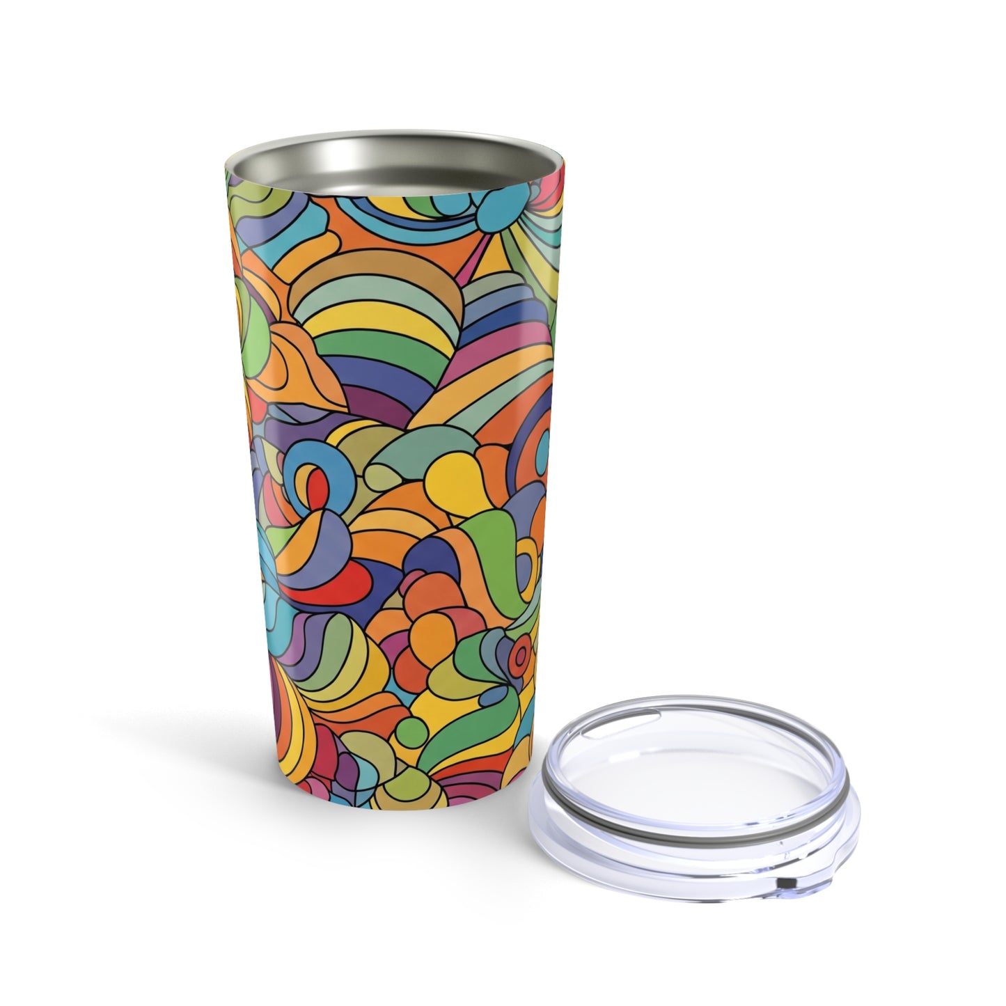 20oz Stainless Steel Printed Tumbler With Double Wall Vacuum Insulation And Spill Resistant Lid For Hot Or Cold