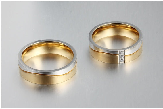 Titanium Steel Couple Ring For Lovers Durable Stainless Wedding Band Set For Couples Ultra Smooth Edges Design