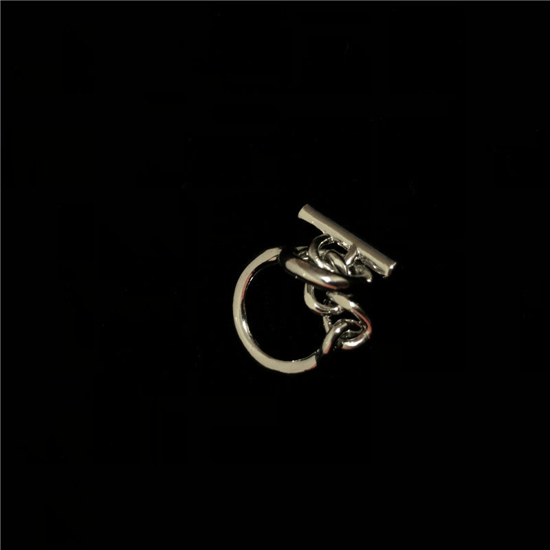 Womens Alloy Ring Chain Buckle Geometric Fashion Accessory Korean Style Electroplated Durable Versatile Chic Jewelry