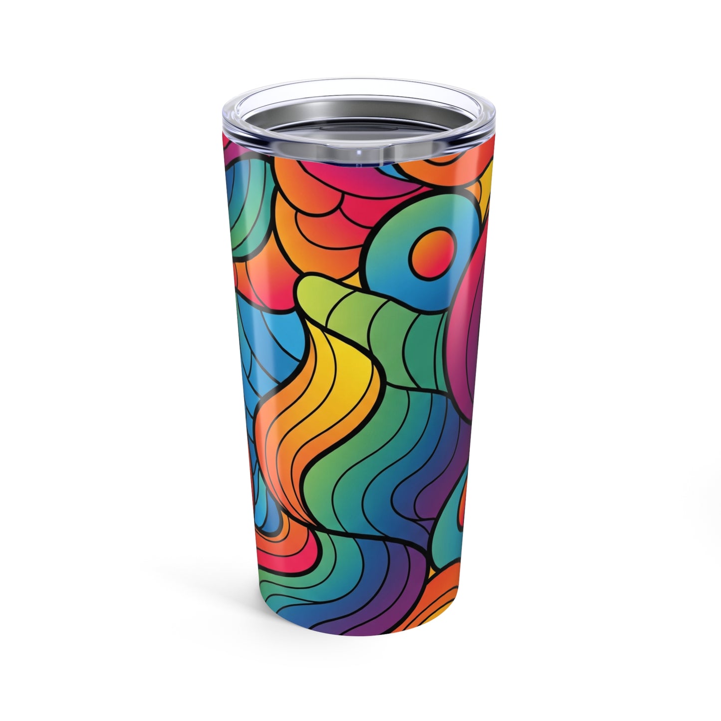 20oz Stainless Steel Tumbler With Double Wall Vacuum Insulation And Printed Design Leak Proof Lid For Hot Or Cold
