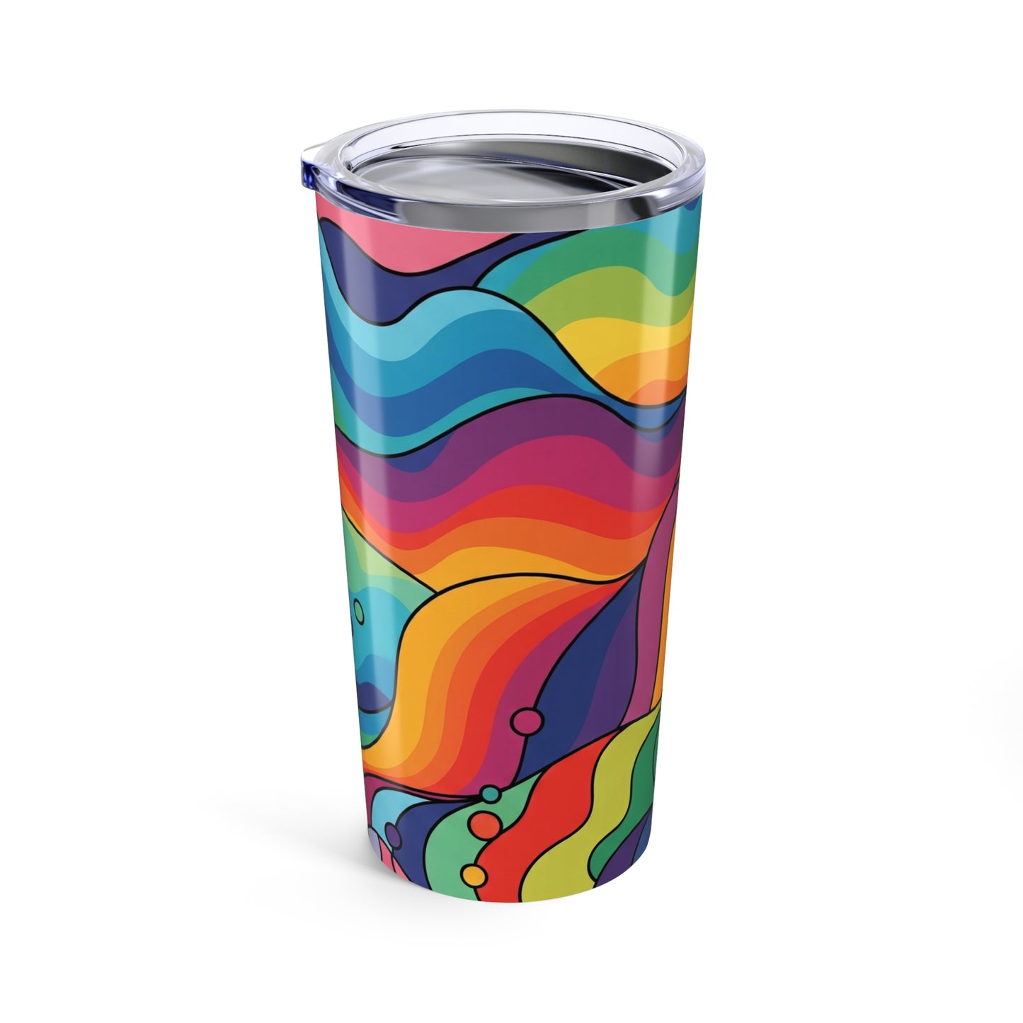 20Oz Stainless Steel Travel Mug With Printed Design Double Wall Vacuum Insulation Spill Resistant Durable Tumbler