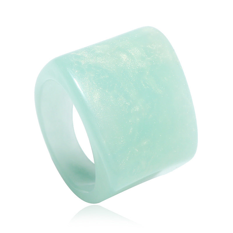 Unisex Acrylic Resin Ring Vintage Geometric Design Lightweight Durable Fashion Rings Unique Everyday Accessory