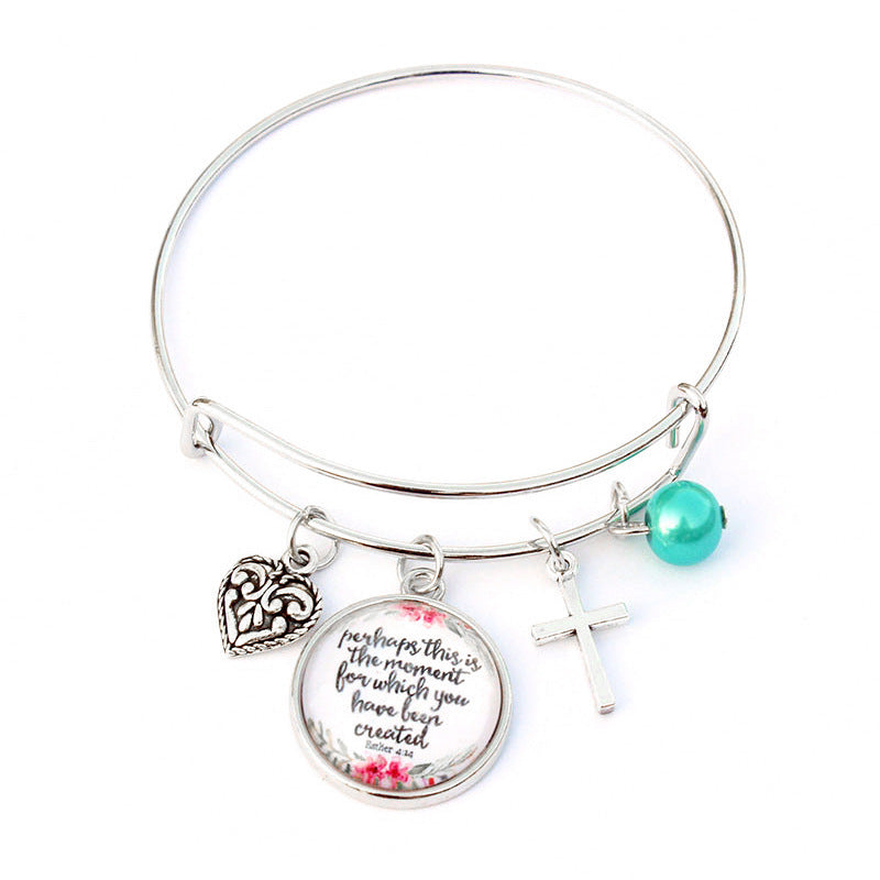 Unisex Religious Cross Bracelets Adjustable Bangle Totem Design Electroplated Alloy Jewelry Gift Anniversaries