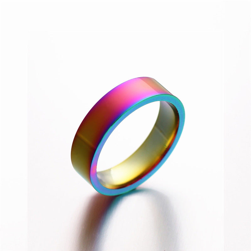 Stainless Steel Ring With Inner Ball Polished Flat Outer Surface Fashion Jewelry For Women Girls Varied Colors