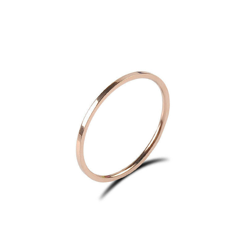 Womens Glossy Circle Ring Electroplated Copper Band Simple Elegant Design For Everyday Wearing Fashion Jewelry