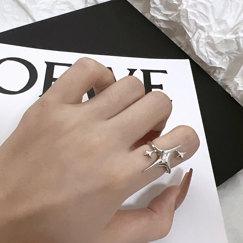 Mens Copper Geometric Ring Inlaid Zircon Texture Elegant Design For Special Occasions Rings Everyday Wear Gems