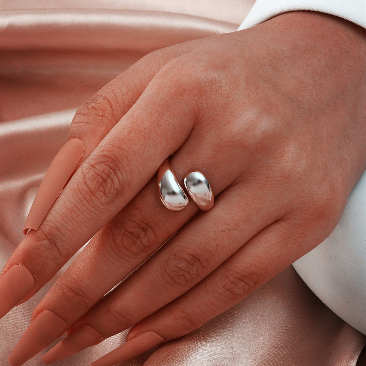 Womens Adjustable Cross Ring Geometric Round Design Ring Korean Fashion Gold Tone Silver Tone Ring Jewelry Gift