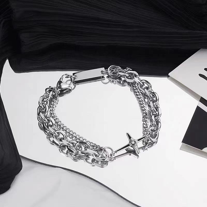 Unisex Star Charm Bracelet Electroplated Alloy Jewelry Retro Style Length 15cm Iron Sheet Everyday Jewelry Now