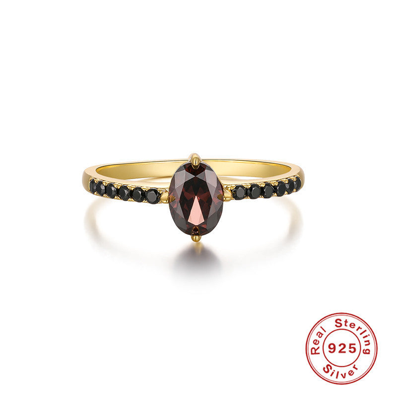 Womens Sterling Silver Ring With Round Diamond Gold Plated Band For Engagement And Anniversary For Daily Shine