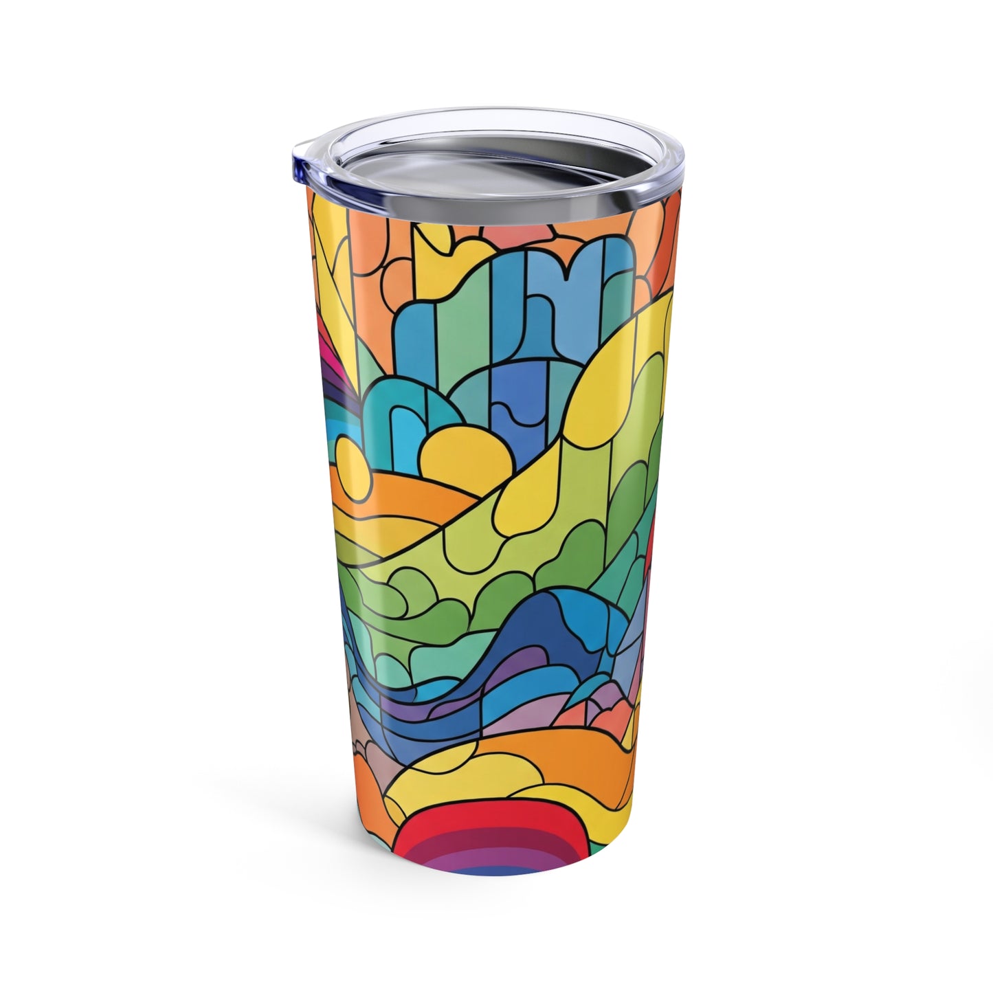 20oz Stainless Steel Tumbler With Printed Design Double Wall Vacuum Insulation Spill Resistant BPA Free Coffee Cup