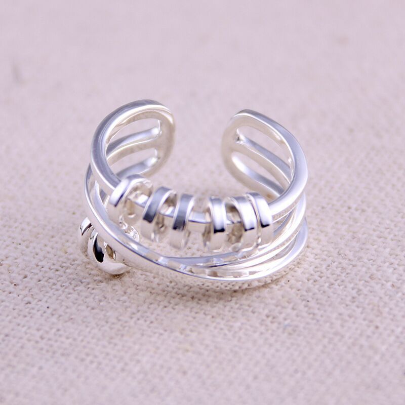 Geometric Cross Ring Electroplated Copper Korean Style Adjustable Band Ring 17mm Diameter Fashion Jewelry Everyday