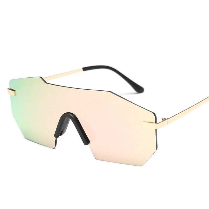 Mens Polygonal Sunglasses Metal Frame Resin Lenses Flat Mirror Design Eye Protection 58mm Lens Anti Glare Coating
