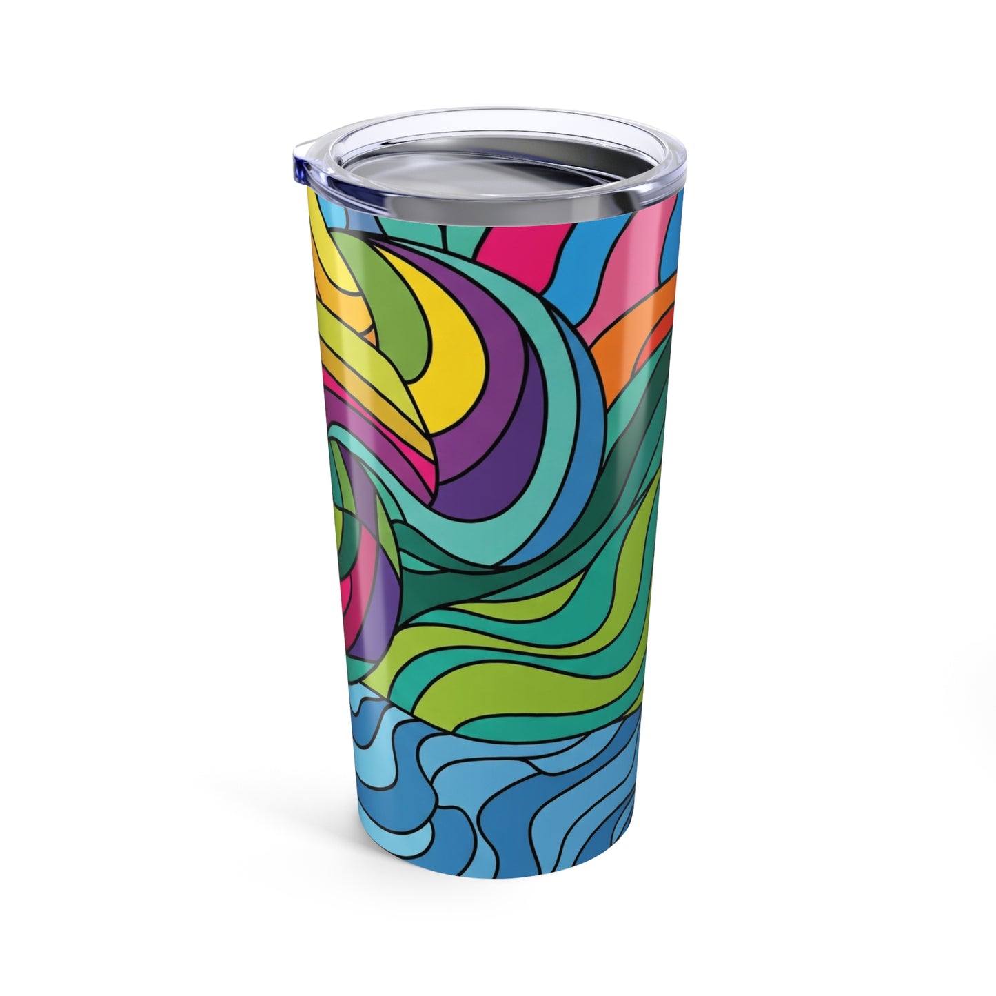 20 oz Stainless Steel Printed Tumbler with Double Wall Vacuum Insulation Travel Mug Leak Proof with Lid