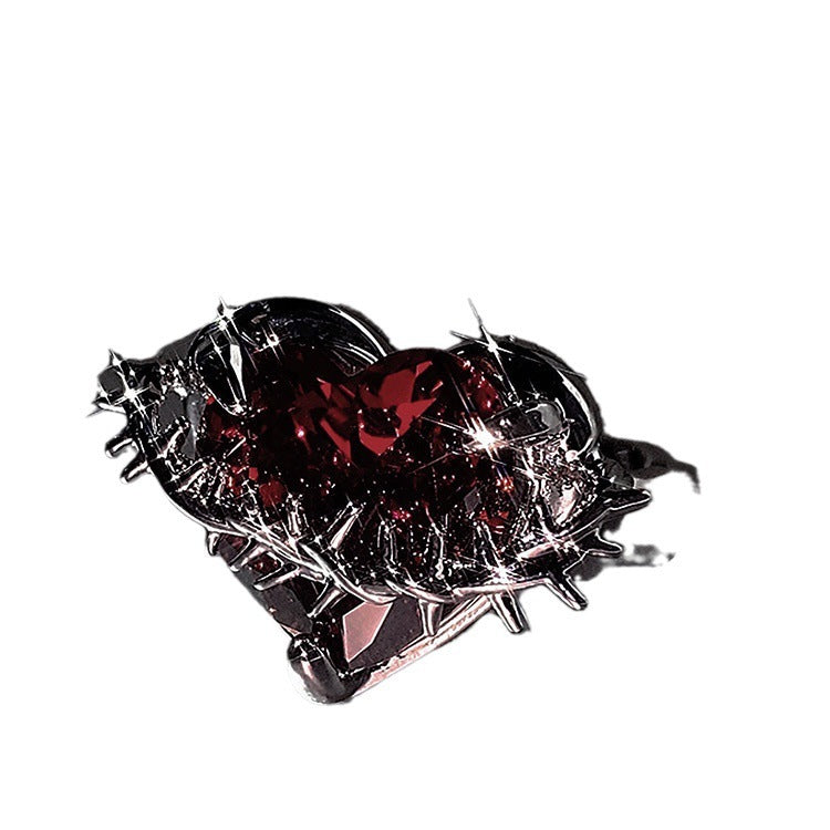 Heart Shaped Earrings Alloy Dazzling Rings For Women