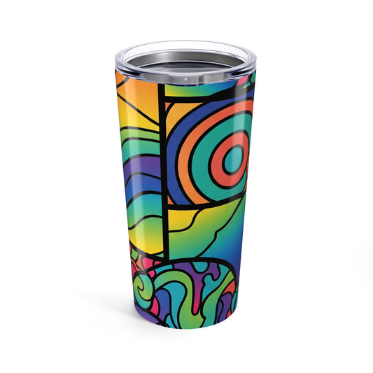 20Oz Stainless Steel Tumbler With Vibrant Printed Design Double Wall Vacuum Insulated Spill Resistant Travel BPA