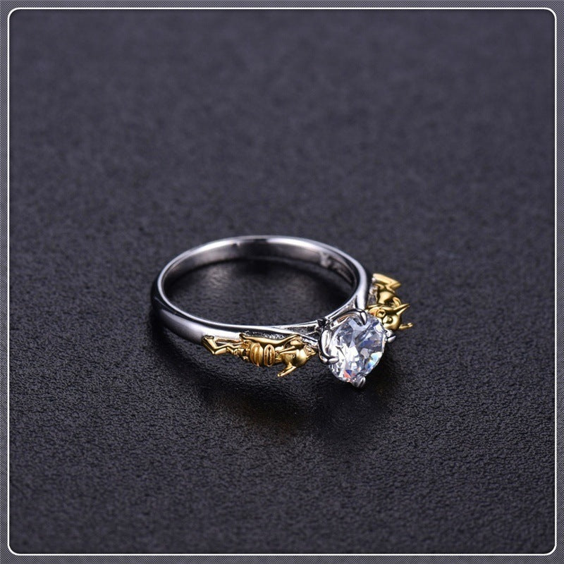 Crystal Crown Ring Cosplay Copper Jewelry Unisex Gift Accessory For Men Women Teens Festival Outfit Durable Jewelry