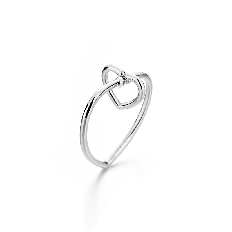 Heart Shaped Copper Electroplated Ring For Women Korean Style Love Token Lux Texture Jewelry Gift For Her Gift Idea