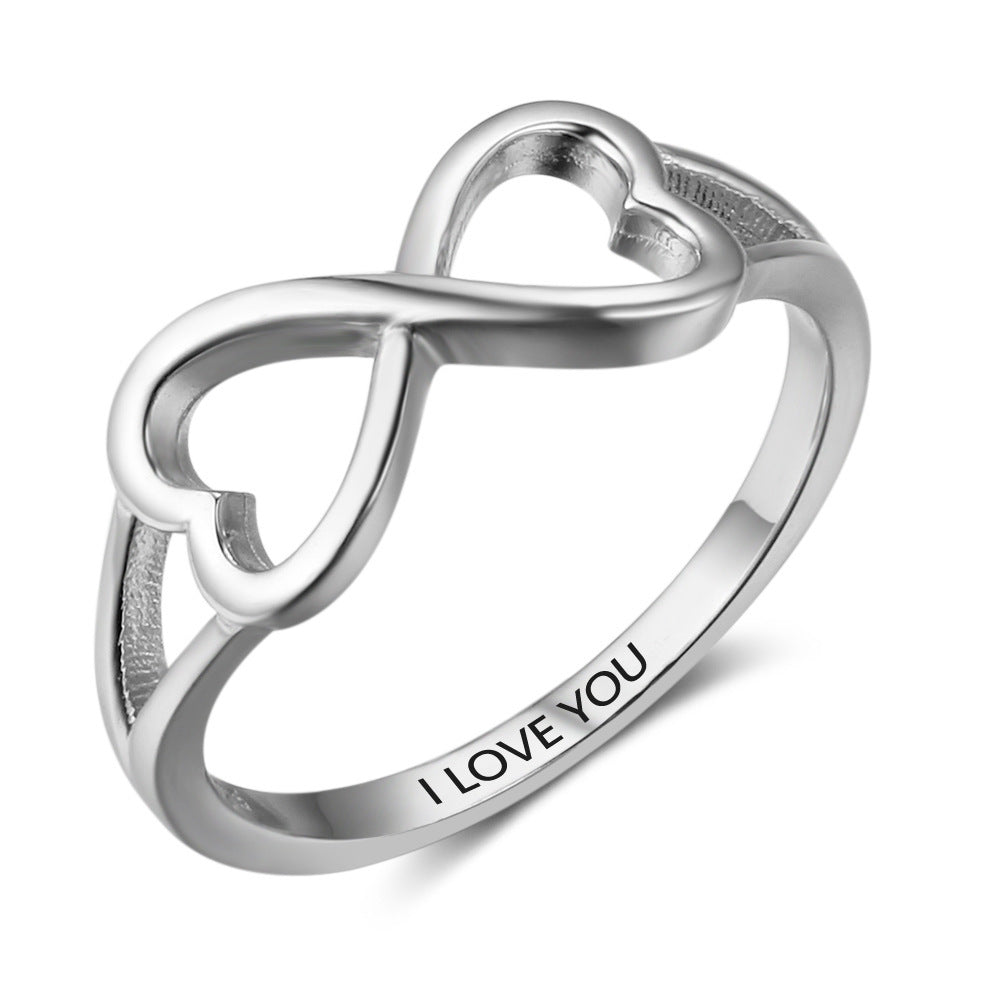 I Love You Confession Ring For Women Geometric Electroplated Silver Jewelry Gift Idea Simple Design Sleek Style