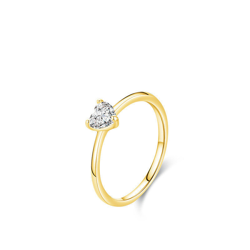 Heart Ring S925 Sterling Silver Simple Heart Design Ring Perfect Gift For Her Silver Or Gold US 5 6 7 8 9 Size