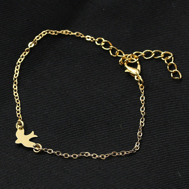 Delicate Alloy Bracelet With Zodiac Animal Charm And Peace Symbol For Women Silver Or Gold Finish Gift Ready Style