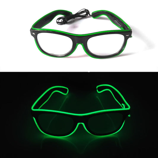 LED Light Up Glasses EL Wire Glow Eyewear For Rave Parties Green Blue Battery Powered Lightweight For All Nite