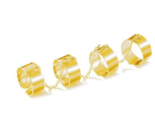 Unisex Alloy Index Finger Ring Adjustable Geometric Design Electroplated Ring For Everyday Fashion Modern Shine