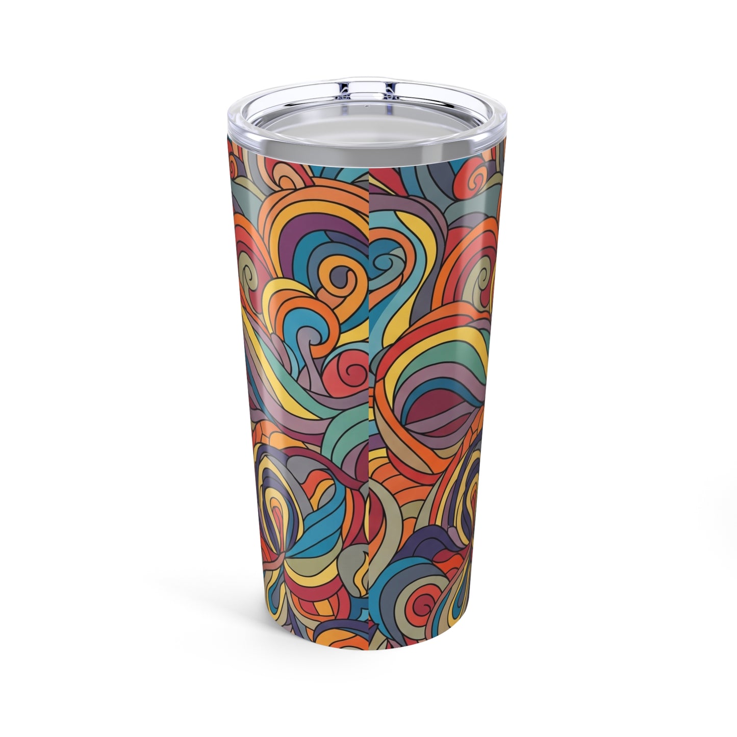 20 Oz Steel Travel Mug With Printed Design Vacuum Insulated Double Wall Spill Resistant Thermal Cup For Hot