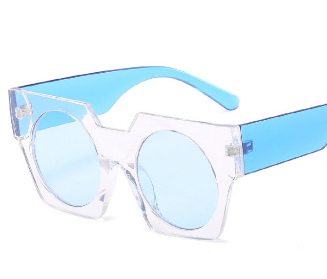 Vintage Geometry Sunglasses Large Frame Retro Eyewear UV Protection Fashion Sun Glasses For Women Men New Look