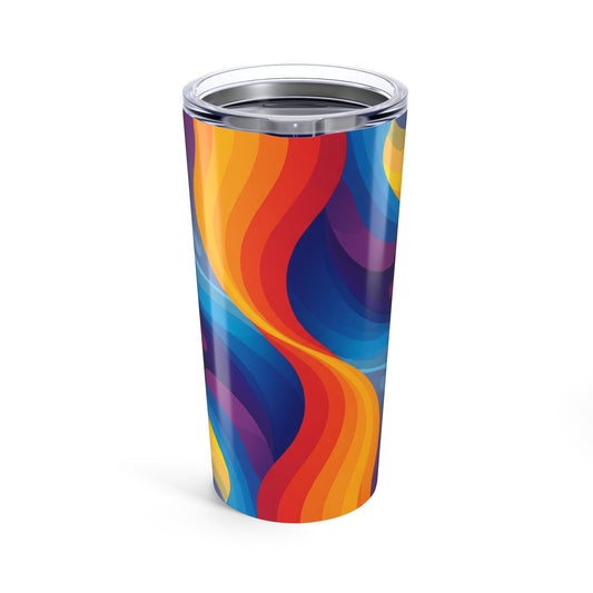 20oz Stainless Steel Travel Tumbler With Printed Design Double Wall Vacuum Insulated Spill Resistant Thermal Cup