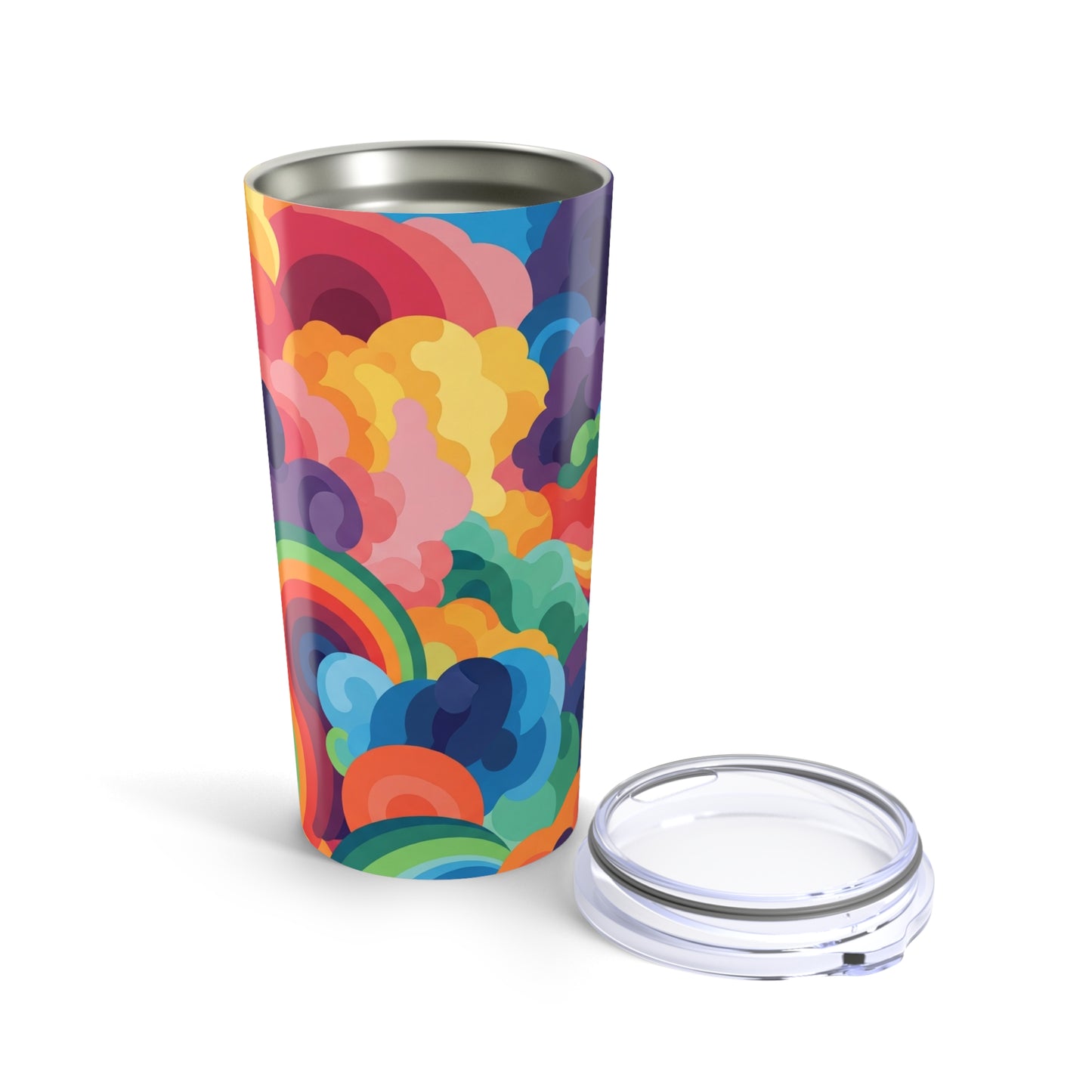 20oz Stainless Steel Tumbler With Double Wall Vacuum Insulation Spill Resistant BPA Free Durable Printed Travel Mug