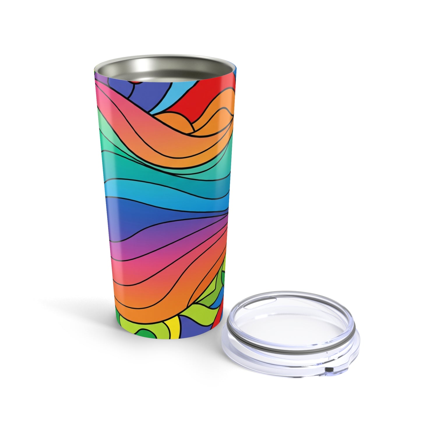 20oz Stainless Steel Tumbler With Printed Design And Double Wall Vacuum Insulation Travel Mug For Hot Or Cold