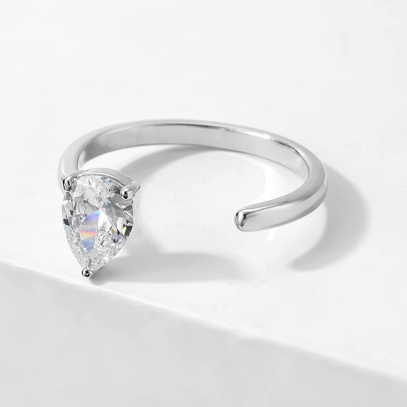 Womens Adjustable Stacking Ring Copper Inlaid Zircon Ring Fashion Jewelry Holiday Gift Individually Packed Fingertip