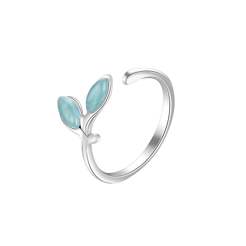 Leaf Ring Simple Alloy Ring For Women Girls Fashion Jewelry Elegant Temperament Ring Advertising Leaves Leaves