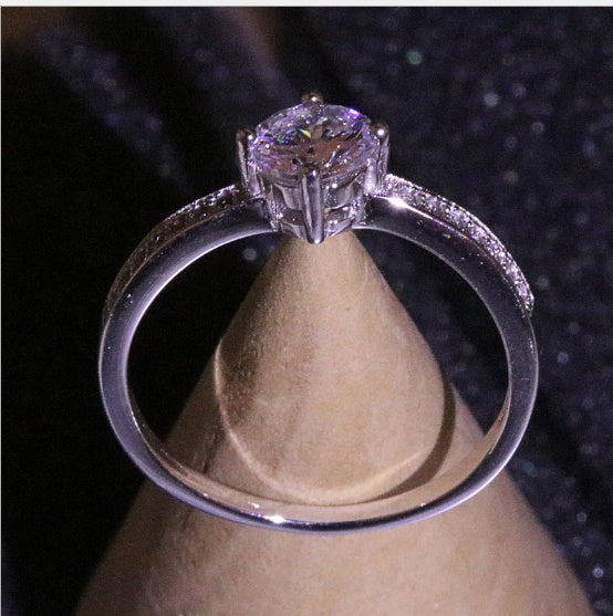 Gold Plated Diamond Ring Heart Eight Arrows Wedding Band For Men And Women White Copper Jewelry Classic Finish