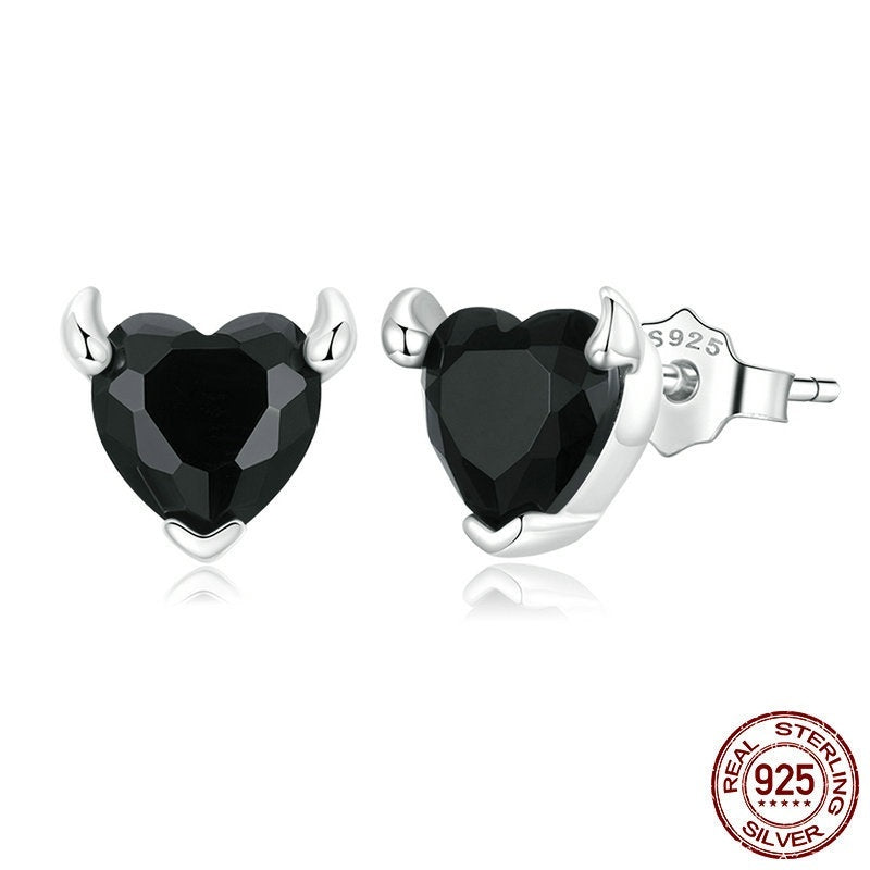 Heart Shaped Zircon Jewelry Set With Earrings Necklace And Ring 925 Sterling Silver Box Chain Gemstone Gift Box