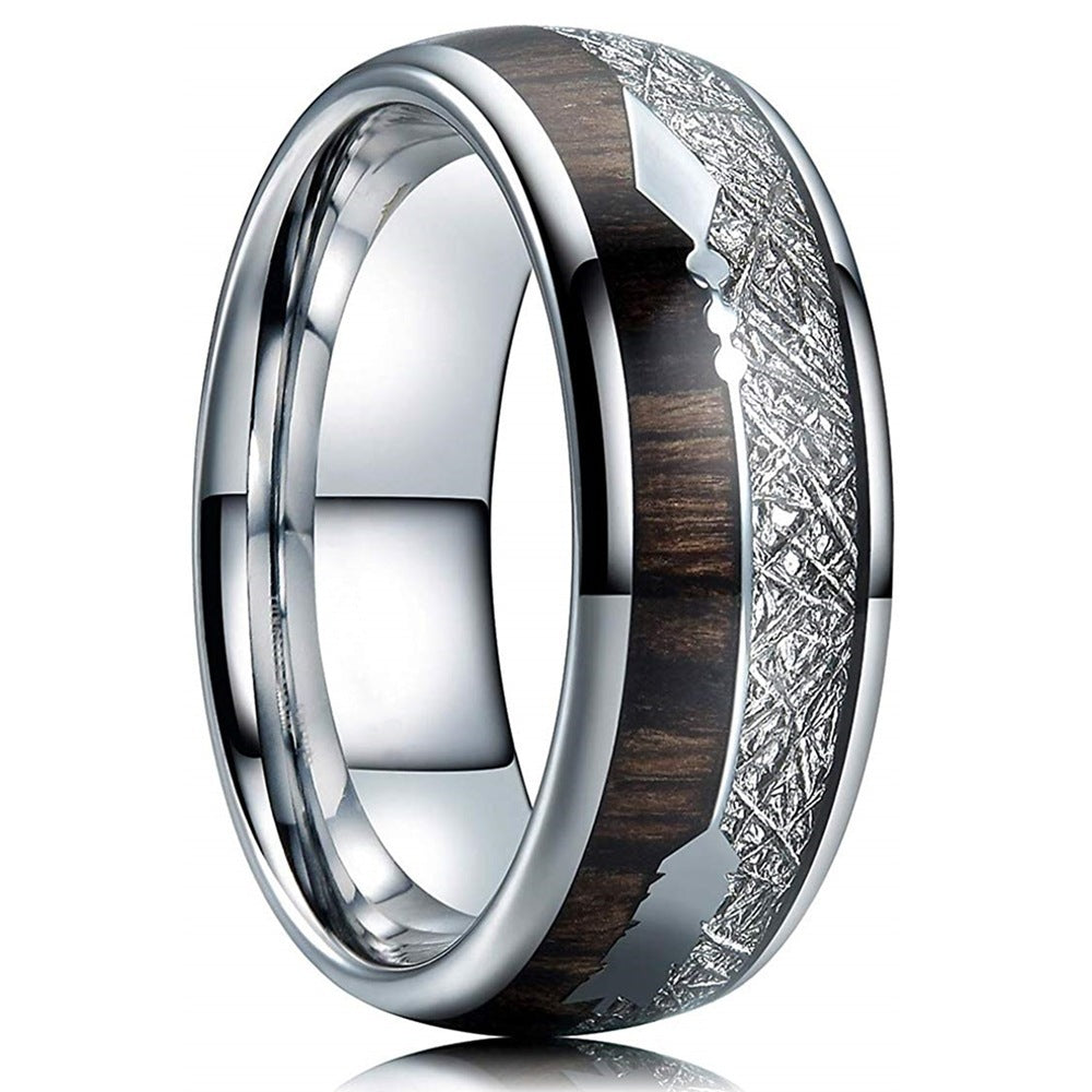 Stainless Steel Meteorite Sand Ring Rose Gold Wedding Bands for Men and Women with Elegant Design Matte Finish