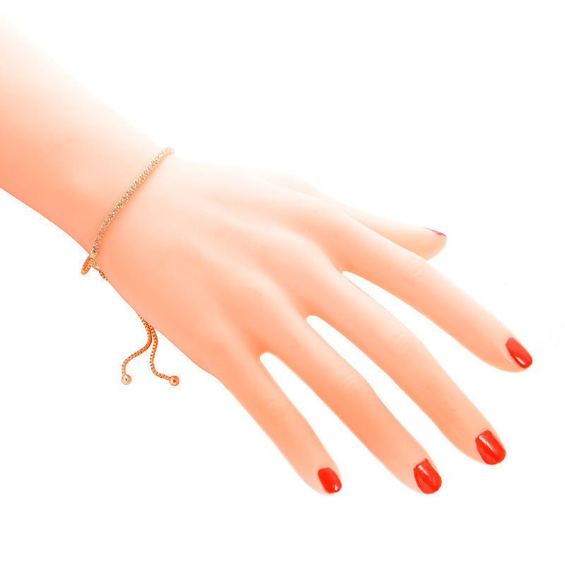 Womens Crystal Bracelet Adjustable Geometric Electroplated Alloy Inlay Gems Jewelry Gifts Europe America Gifts