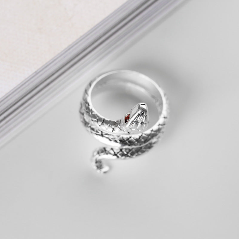 Sterling Silver Temperament Personality Ring For Women Adjustable Open Ring 925 Jewelry With Smooth Finish Era