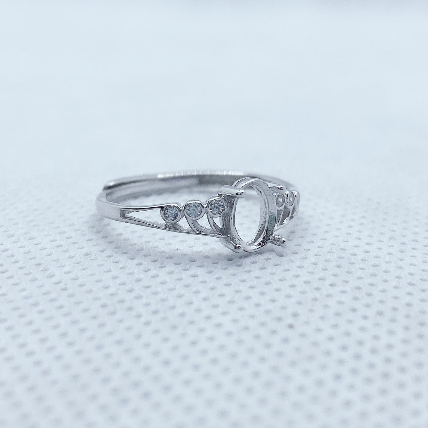 Sterling Silver Ring Holder 5x7mm Four Prong Empty Ring Base For Women Diy Jewelry Making Ring Setting For You