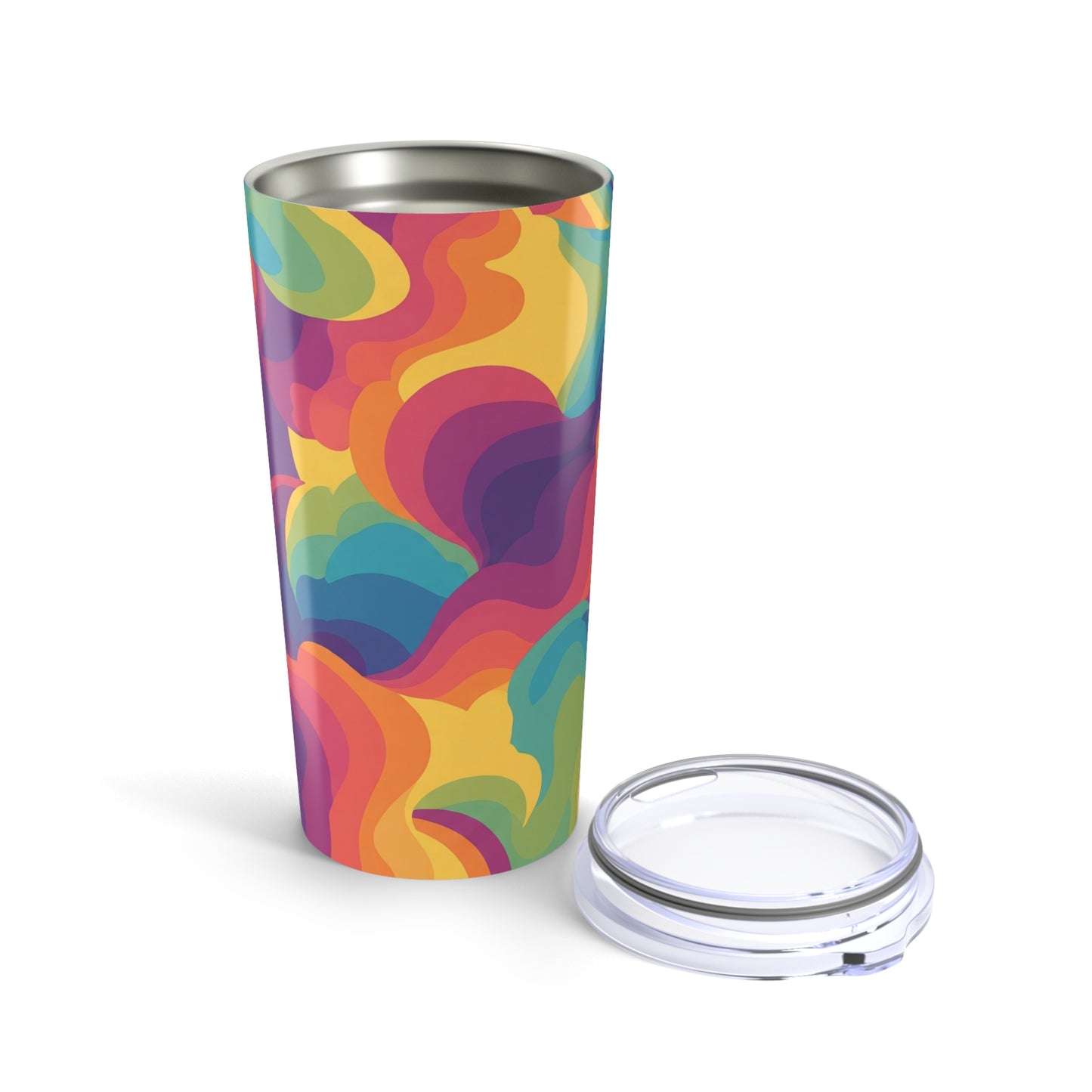 20oz Stainless Steel Tumbler Double Wall Vacuum Insulation Spill Resistant Printed Design BPA Free For Hot And Cold