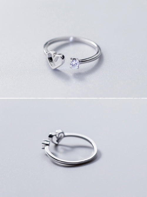 Silver DiamondShaped Hollow Ring 0.7cm Wide 0.55cm High Dainty Elegant Everyday Minimalist Jewelry Gift For Her