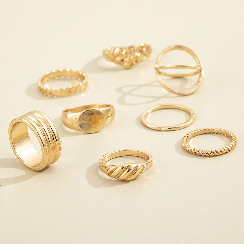 Womens Metal Alloy Knuckle Rings Set Eight Piece Fashion Jewelry For Women Trendy Everyday Gift Joint Rings X1