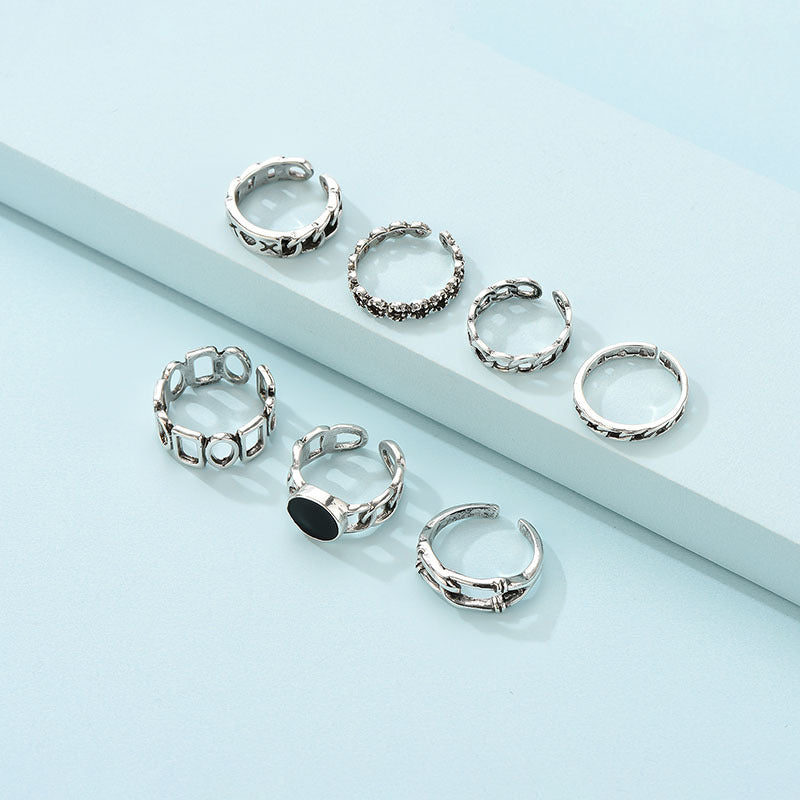Gold Plated Ring Set For Women Geometric Alloy Jewelry Trendy Elegant Rings Collection Beautiful Look Day Wear